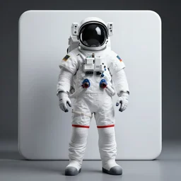 man in an astronaut suit and helmet gear, standing in front of a large green wall, with lights and camera all around, studio