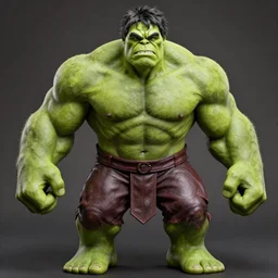wayang on leather, in the appearance of the incredible hulk