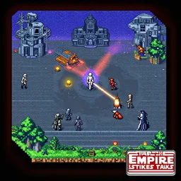 star wars the empire strikes back rpg. 1 6 bit isometric view of the battle of hoth. snes screenshot ( 1 9 9 6 )