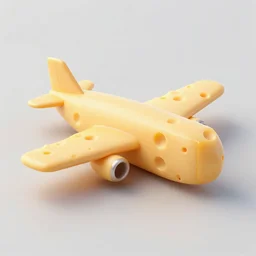 a plane made out of cheese,