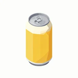 isometric low polygon icon of a can of beer