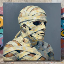 greg manchess portrait painting of cthulhu as the mummy medium shot, asymmetrical, profile picture, organic painting, sunny day, matte painting, bold shapes, hard edges, street art, trending on artstation, by huang guangjian and gil elvgren and sachin teng