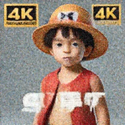 A photo of a real-life luffy as little kid , Studio Lighting, High Detail, 4K, Title-Shift, Hyperrealism