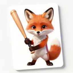 a card with a picture of a fox holding a baseball bat, a comic book panel by ken sugimori, featured on pixiv, official art, poster art, 2 d game art