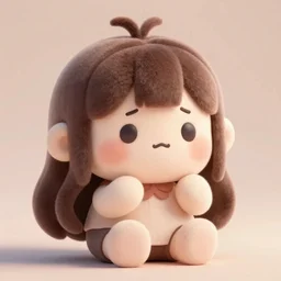 cute fumo plush of a girl who is extremely anxious, amazingly smooth three point lighting vray