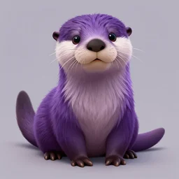 a cute, well - drawn, professionally painted anthropomorphic purple otter, furry fandom, furaffinity, digital painting, digital art, detailed, high - resolution