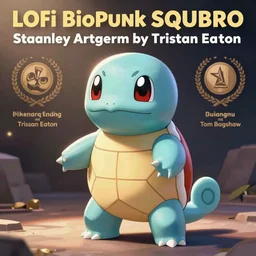 lofi BioPunk Pokemon Squirtle portrait Pixar style by Tristan Eaton_Stanley Artgerm and Tom Bagshaw,