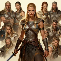 beautiful female viking, accurate anatomy, by stanley artgerm lau, wlop, rossdraws, frank frazetta, andrei riabovitchev, marc simonetti, tranding on artstation