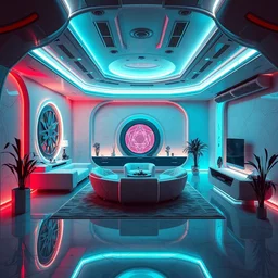 photo of a printed render of concept art of interiors of a futuristic house made in octane render, aggressive aesthetic, neon atmosphere, extreme perspective, super detailed, texture paper