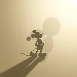 mickey mouse shadow outline, artwork by chiara bautista and beksinski and norman rockwell and greg rutkowski, tom bagshaw weta studio, and lucasfilm