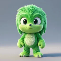 a new design for green sonic in pixar style