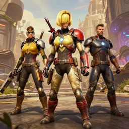 Screenshot from new Borderlands DLC featuring Avengers, 8k photorealistic