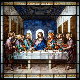 The Last Supper in stained glass