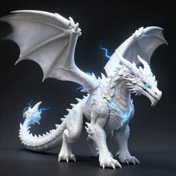 lightning white dragon in destiny 2 3 d render