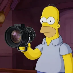 homer simpson in a scene from the shining, 7 0 mm zeiss prime lens,