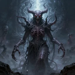 nyarlathotep by Greg Rutkowski, cosmic horror, digital art, trending on artstation, HD, 8K, highly detailed, good lighting, beautiful, epic, masterpiece, surreal, detailed, sharp,-H 704