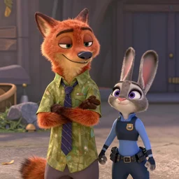 Nick Wilde and Judy Hopps in The Matrix (1999)