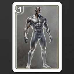 elegant hyper realistic intrincated concept art full body portrait painting, trading card game art, of a translucent muscular dark gritty edgewater superhero vigilante, wearing a modern ornated armor, vivid color scheme, scary atmospheric lighting, in the style of cristian sauret