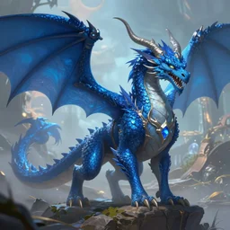 Coherent : magical blue dragon, epic fantasy style, in the style of Greg Rutkowski, hearthstone artwork