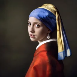 the girl with the pearl earring as emma watson, red garments
