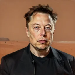 portrait of Elon Musk in Mars, realistic painting, classical painting, high definition, digital art, matte painting, very detailed, realistic