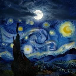 the cloudy moonlit sky, landscape art by donato giancola and greg rutkowski, digital art, trending on artstation, symmetry!!, volumetric lighting, hdr, starry night
