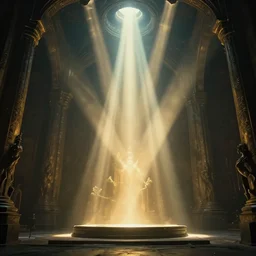 gods basement, divine, shinig rays of light by greg rutkowski, 8 k photography, cinematic light