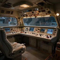 spaceship interior, vintage spaceship control panel, cinematographic light, hyperrealistic lighting, many details, octane render, HDR