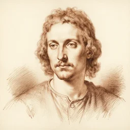 guercino portrait study. brown ink.
