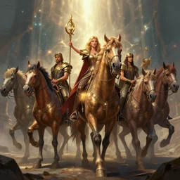 epic professional digital art of noble giloniates riding a bexintoma, by leesha hannigan, wayne haag, reyna rochin, ignacio rios, mark ryden, van herpen, global ambient light, best on artstation, pixiv, stunning, gorgeous, much wow, cinematic, masterpiece