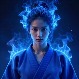 goddess portrait. Blue fire AIKIDO. Very very very beautiful. intricate artwork by Tooth Wu and wlop and beeple. octane render, trending on artstation, greg rutkowski very coherent symmetrical artwork. cinematic, hyper realism, high detail, octane render, 8k