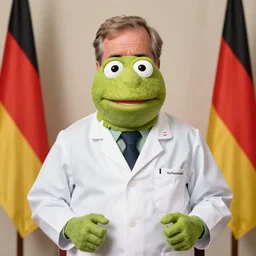 germany's health minister karl lauterbach as a puppet from the muppets. high quality 8 k resolution