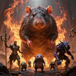 by artgerm and agostino arrivabene, visually stunning, cinematic, ultra realistic, hyper realism, 1 2 k, epic, octane render, unreal engine, vfx, maya, mortal coil, hellfire, giant rat, imp master, timber wolf, murloc tinyfin, dread infernal, wee whelp, voidwalker