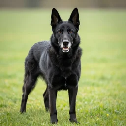 8k photography from a Black old German herding dog