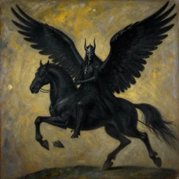 the witch king of angmar rides upon black wings, by georges seurat