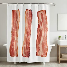 bacon shower curtain