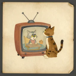 a scan of an ancient piece of art on parchment depicting a still of the tv show catdog ( 1 9 9 8 )