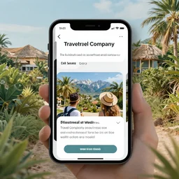 social media post for a travel company, modern graphic design, very detailed