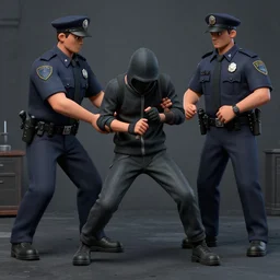a robber being beaten by a cop, lowbrow, matte painting, 3 - d highly detailed, in the style of mark ryden