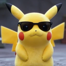 film still from the terminator ( 1 9 8 4 ) pikachu as the terminator face wearing sunglasses