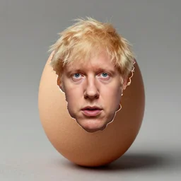an egg looking like boris johnson