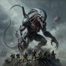 airbrushed awful terror leviathan machine on bolus plateau by wayne d barlowe, jack kirby, kelly freas, donato giancola, geof darrow, alex ross, basil gogos, philippe druillet, fine art masterpiece baked at 3 0 0 f, matte painting, cold lighting, aged with sunlight, award winning horror, photorealistic render, cinematic