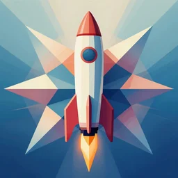 symmetry!! vector poster art geometric shapes rocket, centred, vibrant, detailed, median photoshop filter vector behance, hd by artgerm, by rhads, makoto shinkai and lois van baarle