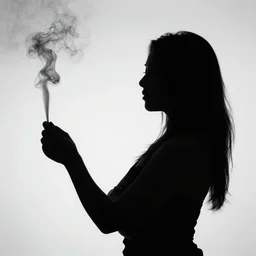 girl silhouette smoke