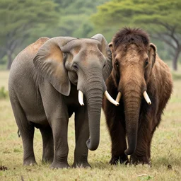a elephant mixed with woolly mammoth