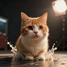 Portrait of Lil Bub, splash art, movie still, cinematic lighting, dramatic, octane render, long lens, shallow depth of field, bokeh, anamorphic lens flare, 8k, hyper detailed, 35mm film grain