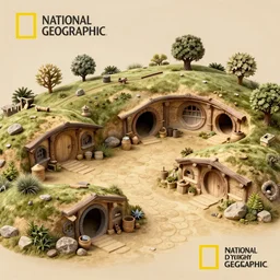 archeological discovery of ancient hobbit dwellings, the shire, well preserved, digital photography, 3 2 megabit, national geographic.