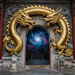 A Chinese dragon guards the cosmic portal