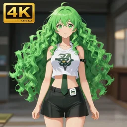 anime key visual of tsundere anime girl, with green curly hair, trending on artstation, beautiful detailed art, full body portrait, 4 k hdr, by wlop ilya kuvshinov krenz cushart, sharp focus, deep focus, ultra detailed, 8 k bluray