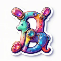 sticker art of a multicolored steampunk gemini zodiac sign, 3 d render, crisp, trippy, 8 k, fluorescent colors, insanely integrate